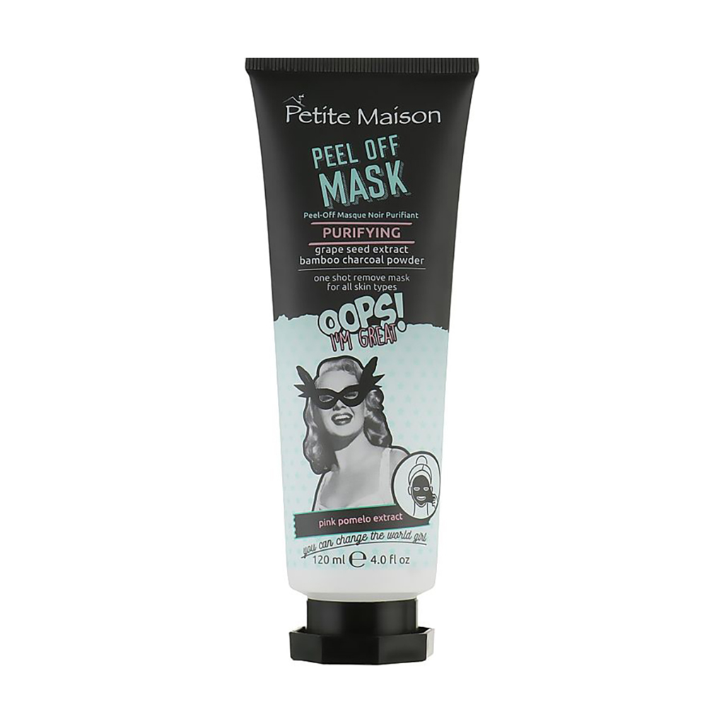 Чорна очищувальна маска-плівка для обличчя Petite Maison Peel Off Mask Purifying з активованим вугіллям бамбуку, 120 мл
